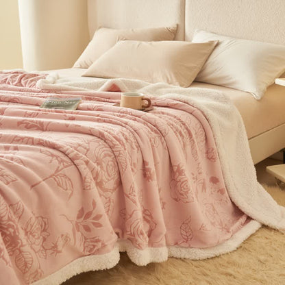 Ownkoti Cozy Pink Romantic Rose Throw Blanket - image 2