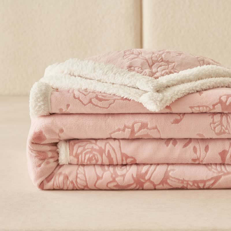 Ownkoti Cozy Pink Romantic Rose Throw Blanket - image 1