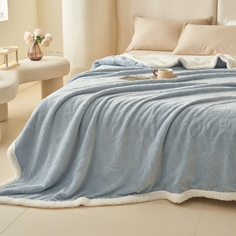 Ownkoti Elegant Flower Embossed Fleece Blanket - image 3