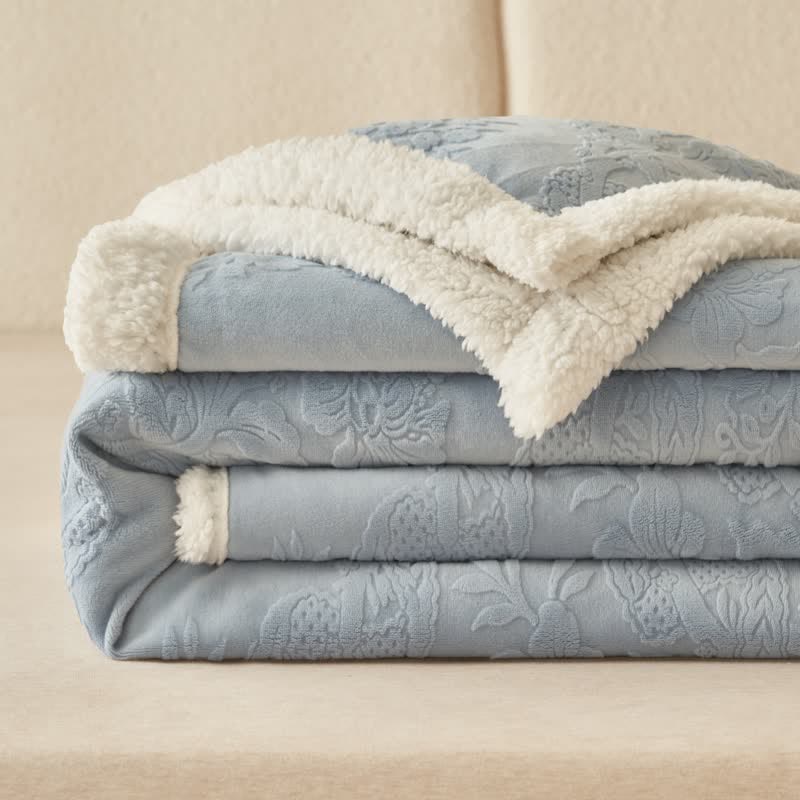Ownkoti Elegant Flower Embossed Fleece Blanket - image 1