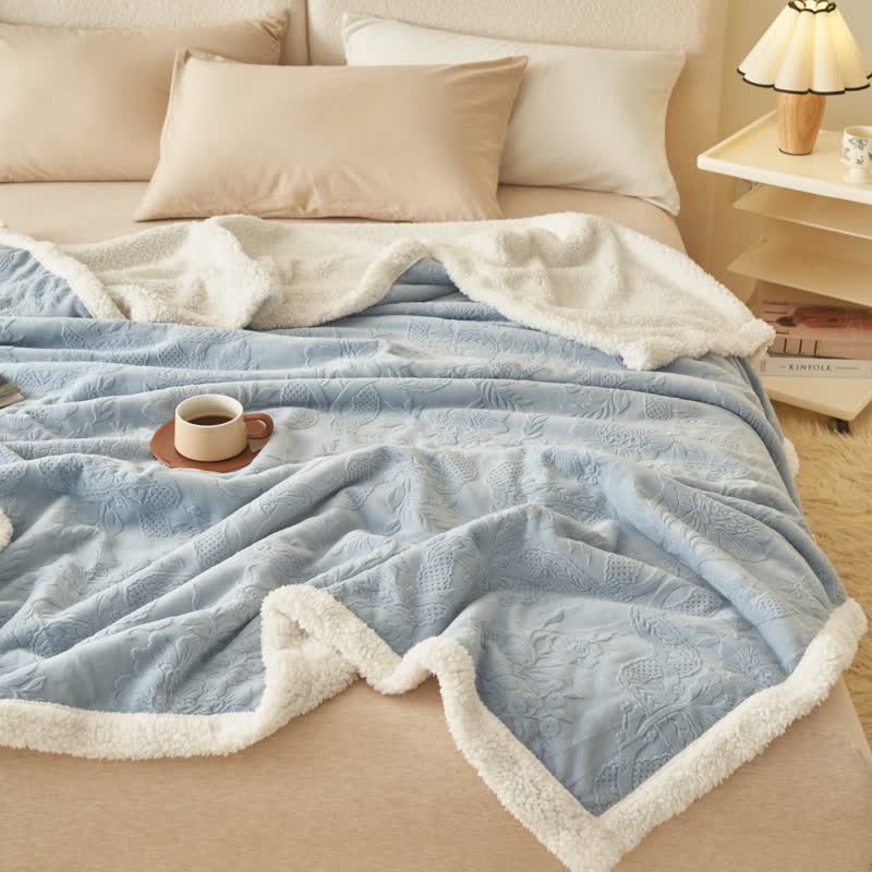 Ownkoti Elegant Flower Embossed Fleece Blanket - image 7