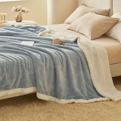 Ownkoti Elegant Flower Embossed Fleece Blanket - image 2
