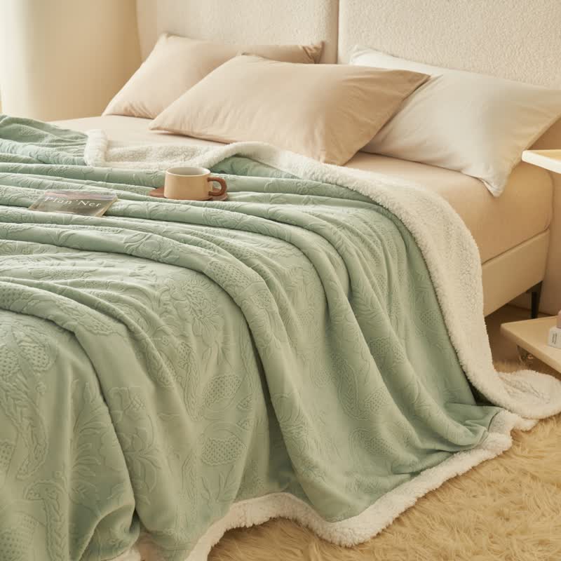 Ownkoti Elegant Flower Embossed Fleece Blanket - image 12