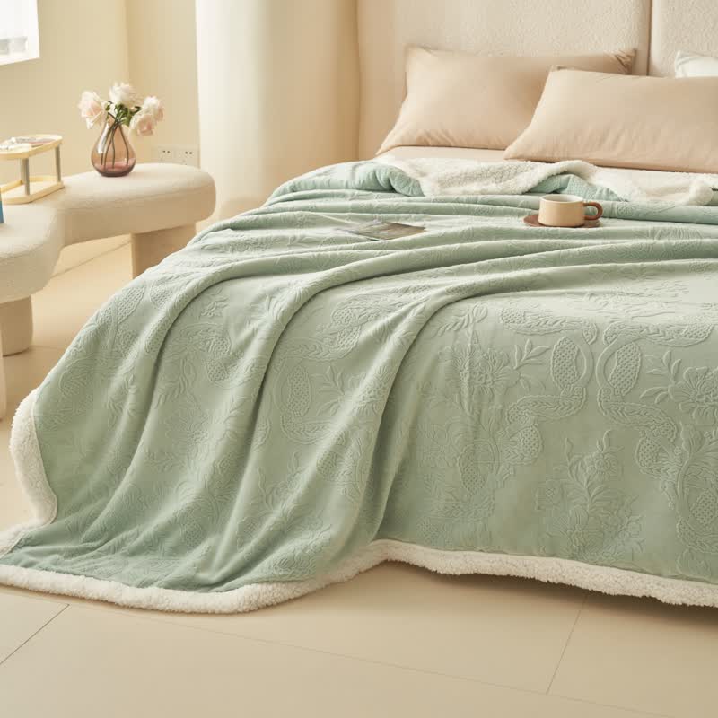 Ownkoti Elegant Flower Embossed Fleece Blanket - image 13