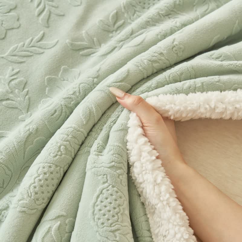 Ownkoti Elegant Flower Embossed Fleece Blanket - image 18