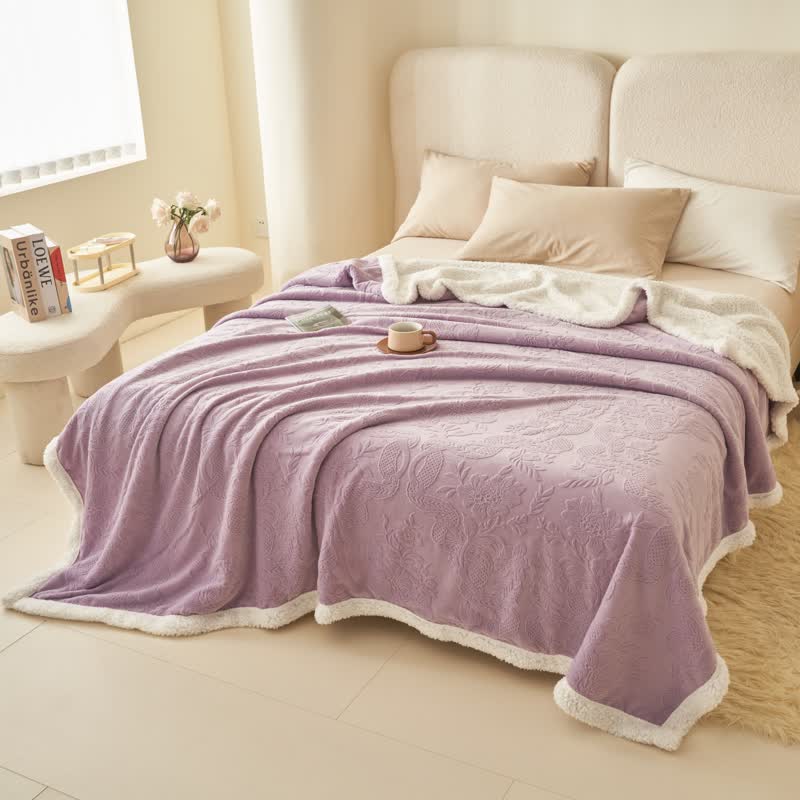 Ownkoti Elegant Flower Embossed Fleece Blanket - image 24