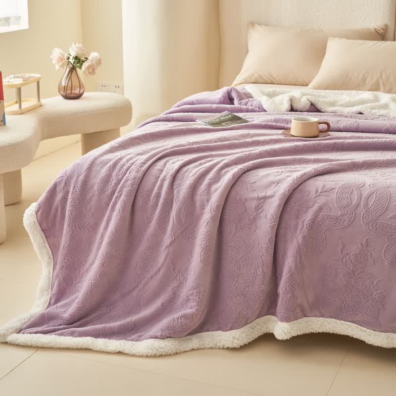 Ownkoti Elegant Flower Embossed Fleece Blanket - image 23