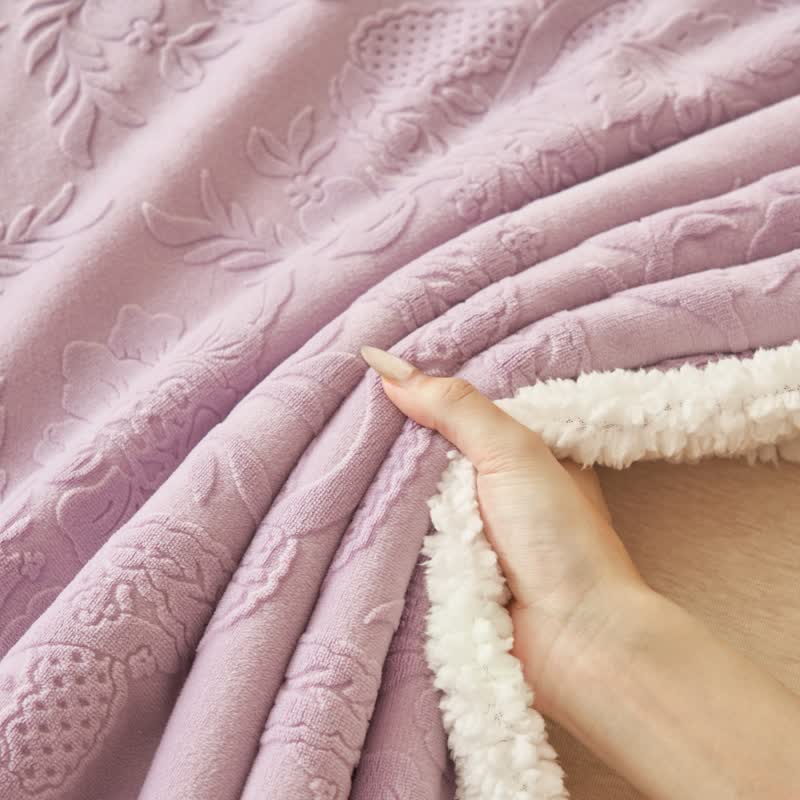 Ownkoti Elegant Flower Embossed Fleece Blanket - image 28