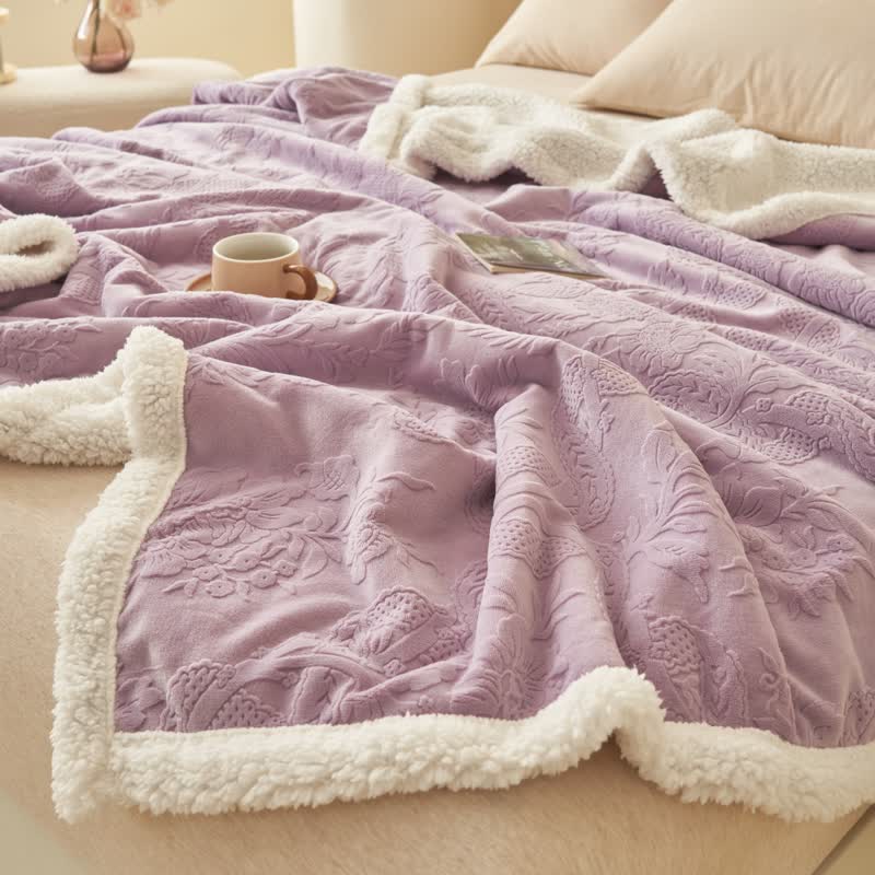 Ownkoti Elegant Flower Embossed Fleece Blanket - image 27
