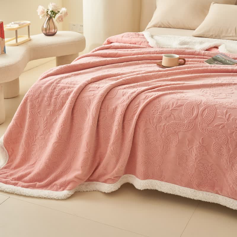 Ownkoti Elegant Flower Embossed Fleece Blanket - image 33