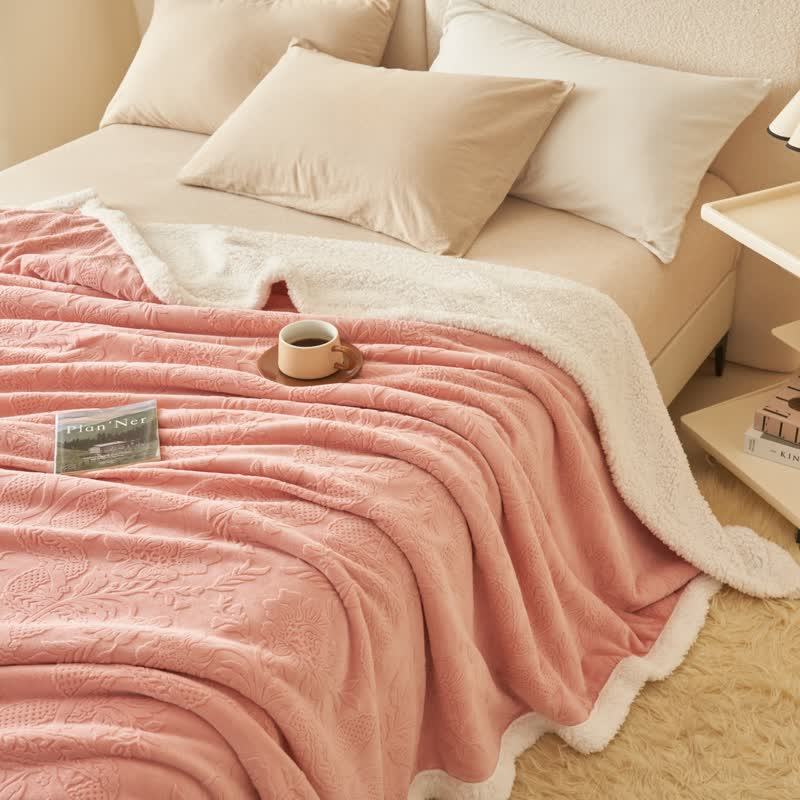 Ownkoti Elegant Flower Embossed Fleece Blanket - image 32