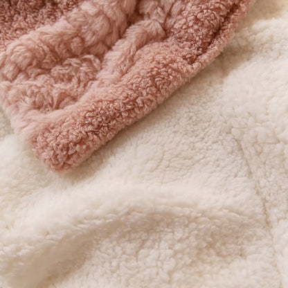 Ownkoti Neutral Color Block Stripe Sherpa Blanket - image 6