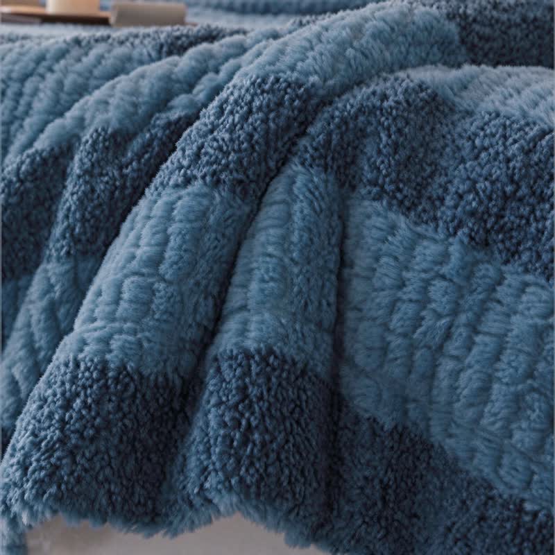Ownkoti Neutral Color Block Stripe Sherpa Blanket - image 16