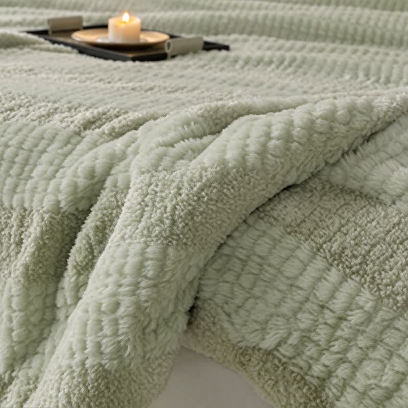 Ownkoti Neutral Color Block Stripe Sherpa Blanket - image 21