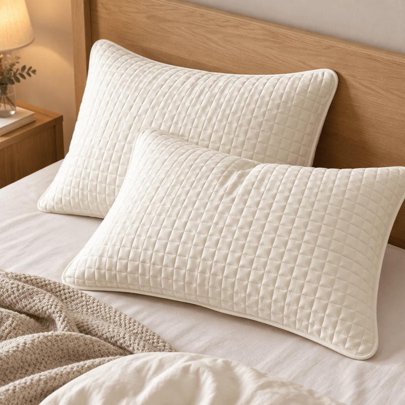 Ownkoti Solid Color Rectangle Grid Cotton Pillow Cover - image 1