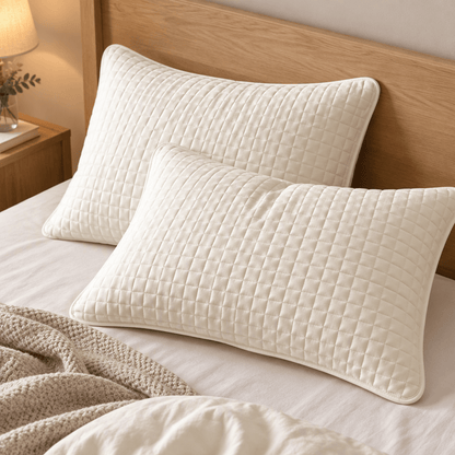 Ownkoti Solid Color Rectangle Grid Cotton Pillow Cover - image 1