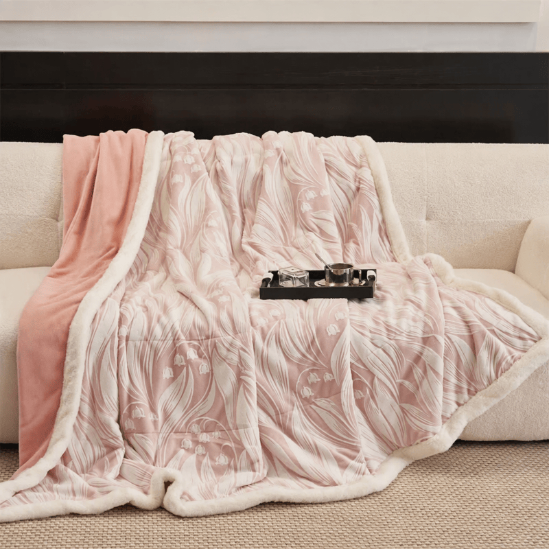 Ownkoti Pink Embossed Tulip Sherpa Fleece Blanket - image 8