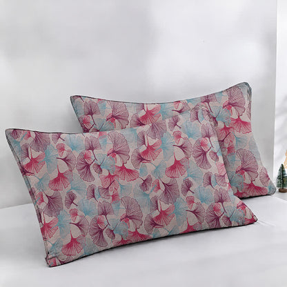 Ownkoti Watercolor Ginkgo Leaf Cotton Gauze Quilt - Beige - 2PCS Pillowcases - 20" x 37" - image 13