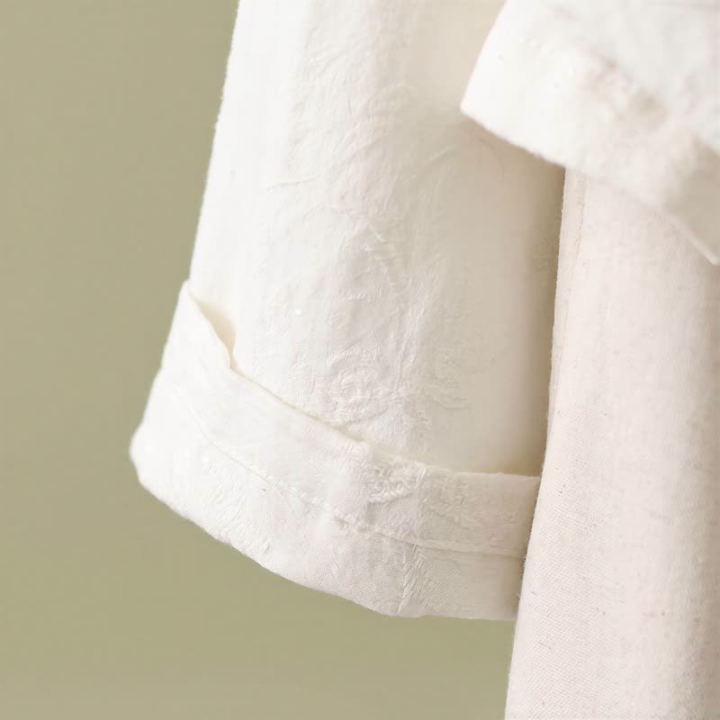 Ownkoti Vintage Cotton Linen Frog Button Lounge Top - image 25