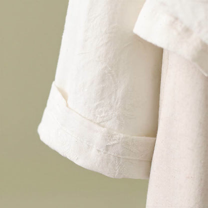 Ownkoti Vintage Cotton Linen Frog Button Lounge Top - image 25