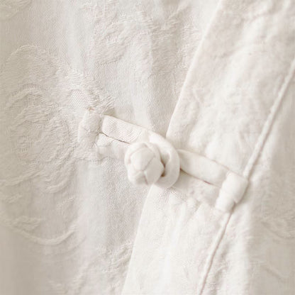 Ownkoti Vintage Cotton Linen Frog Button Lounge Top - image 30