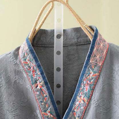 Ownkoti Vintage Cotton Linen Frog Button Lounge Top - image 16