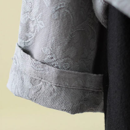 Ownkoti Vintage Cotton Linen Frog Button Lounge Top - image 20