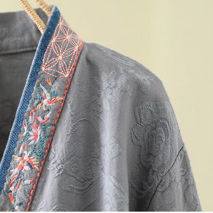 Ownkoti Vintage Cotton Linen Frog Button Lounge Top - image 18