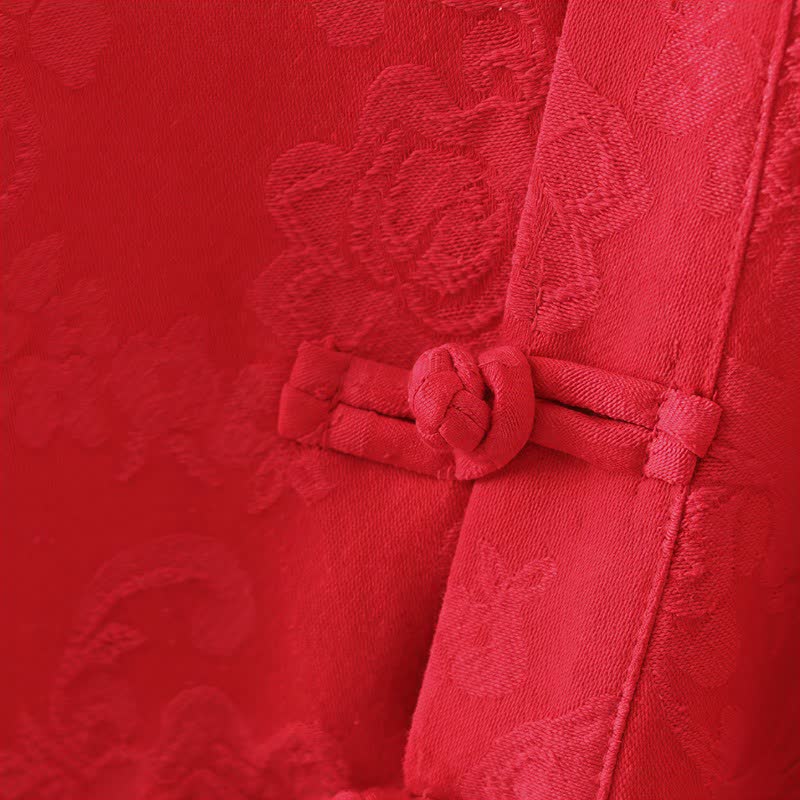 Ownkoti Vintage Cotton Linen Frog Button Lounge Top - image 14