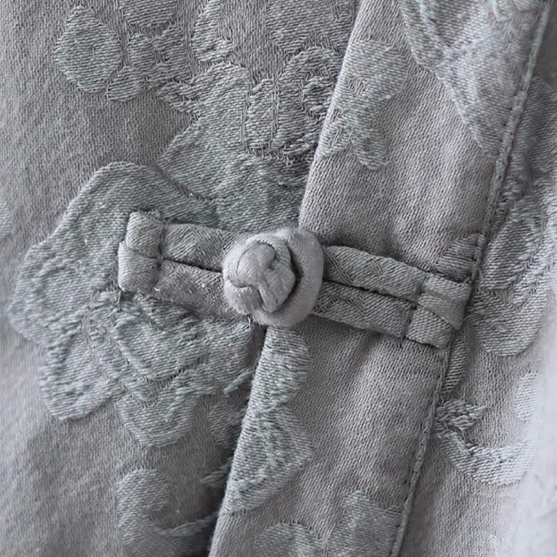 Ownkoti Vintage Cotton Linen Frog Button Lounge Top - image 19