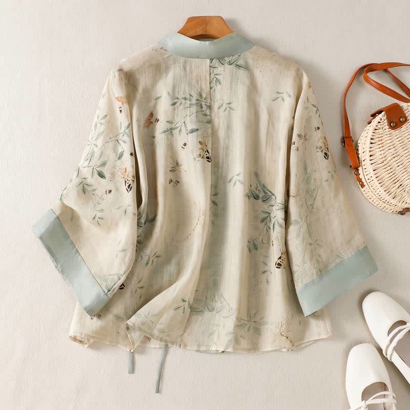 Ownkoti Floral Tie-Waist Kimono Loungewear Top - image 1