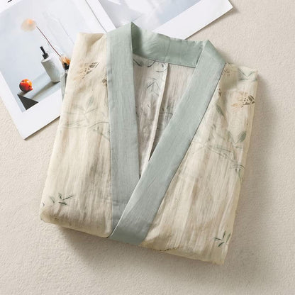Ownkoti Floral Tie-Waist Kimono Loungewear Top - image 2