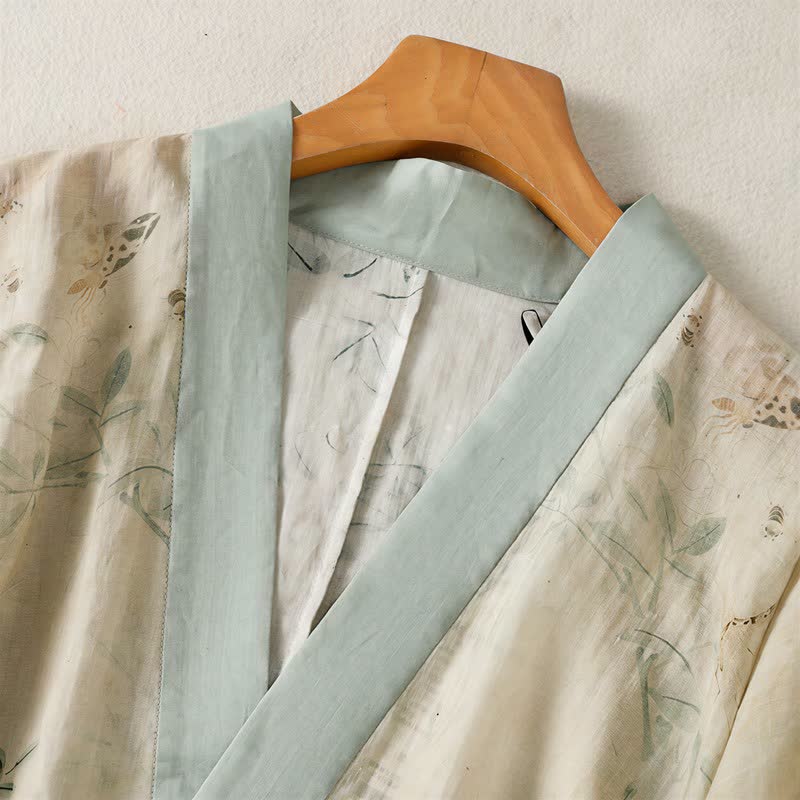 Ownkoti Floral Tie-Waist Kimono Loungewear Top - image 3