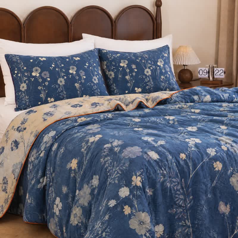 Ownkoti Reversible Blue Floral Cottage Quilt - image 20