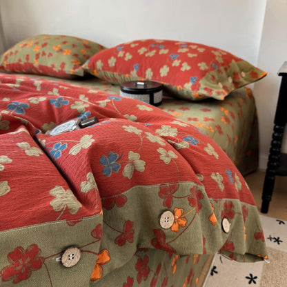 Ownkoti Vintage Floral Cotton Linen Bedding Set - image 4