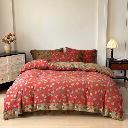 Ownkoti Vintage Floral Cotton Linen Bedding Set - image 1