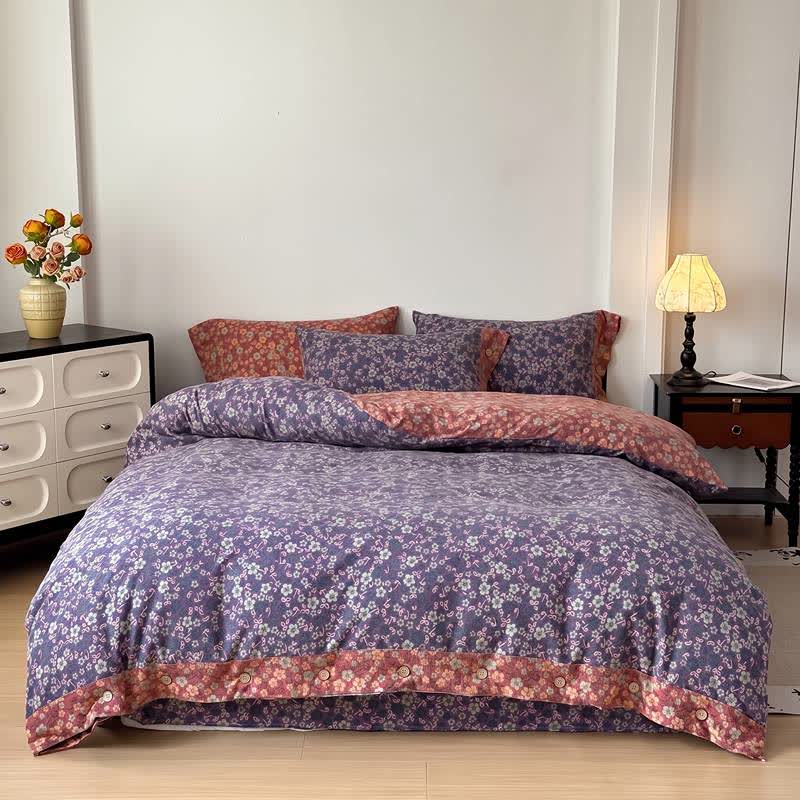 Ownkoti Cotton Linen Vintage Floral 4-Piece Bedding Set - image 1