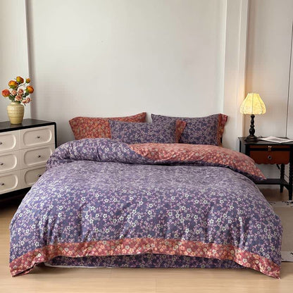 Ownkoti Cotton Linen Vintage Floral 4-Piece Bedding Set - image 1