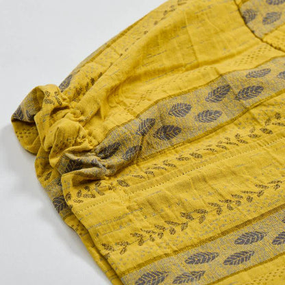 Ownkoti Yellow Striped Leaf Cotton Harem Pants - image 3