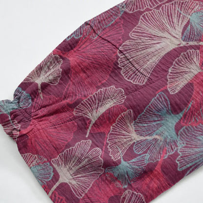 Ownkoti Relaxed Ginkgo Leaf Cotton Harem Pants - image 4