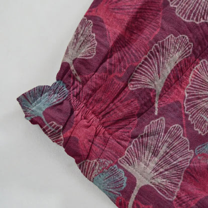 Ownkoti Relaxed Ginkgo Leaf Cotton Harem Pants - image 5