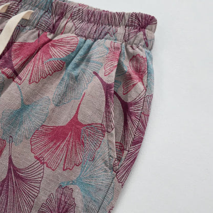 Ownkoti Relaxed Ginkgo Leaf Cotton Harem Pants - image 9