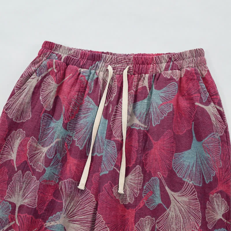Ownkoti Relaxed Ginkgo Leaf Cotton Harem Pants - image 2