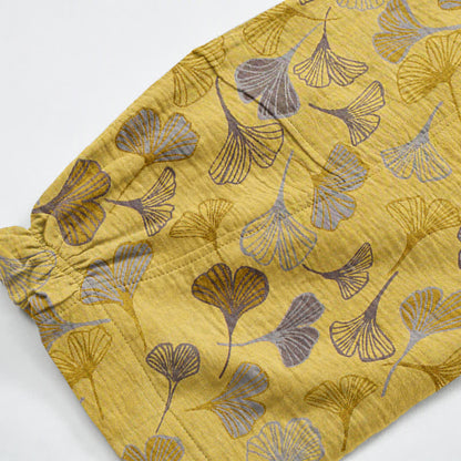 Ownkoti Retro Ginkgo Leaf Cotton Lounge Pants - image 4