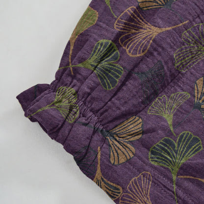 Ownkoti Retro Ginkgo Leaf Cotton Lounge Pants - image 17