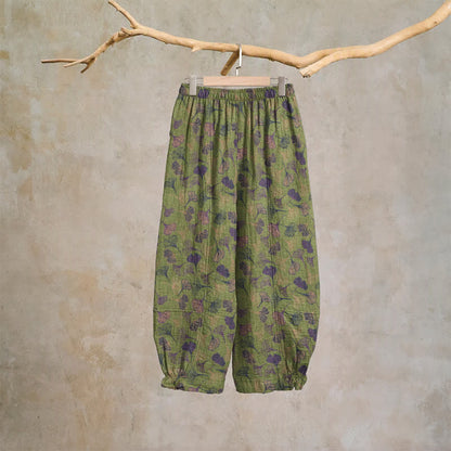 Ownkoti Retro Ginkgo Leaf Cotton Lounge Pants - image 7