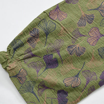 Ownkoti Retro Ginkgo Leaf Cotton Lounge Pants - image 10