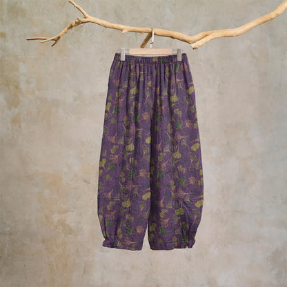 Ownkoti Retro Ginkgo Leaf Cotton Lounge Pants - image 13