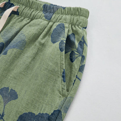 Ownkoti Ginkgo Branch Cotton Harem Pants with Pockets - image 21