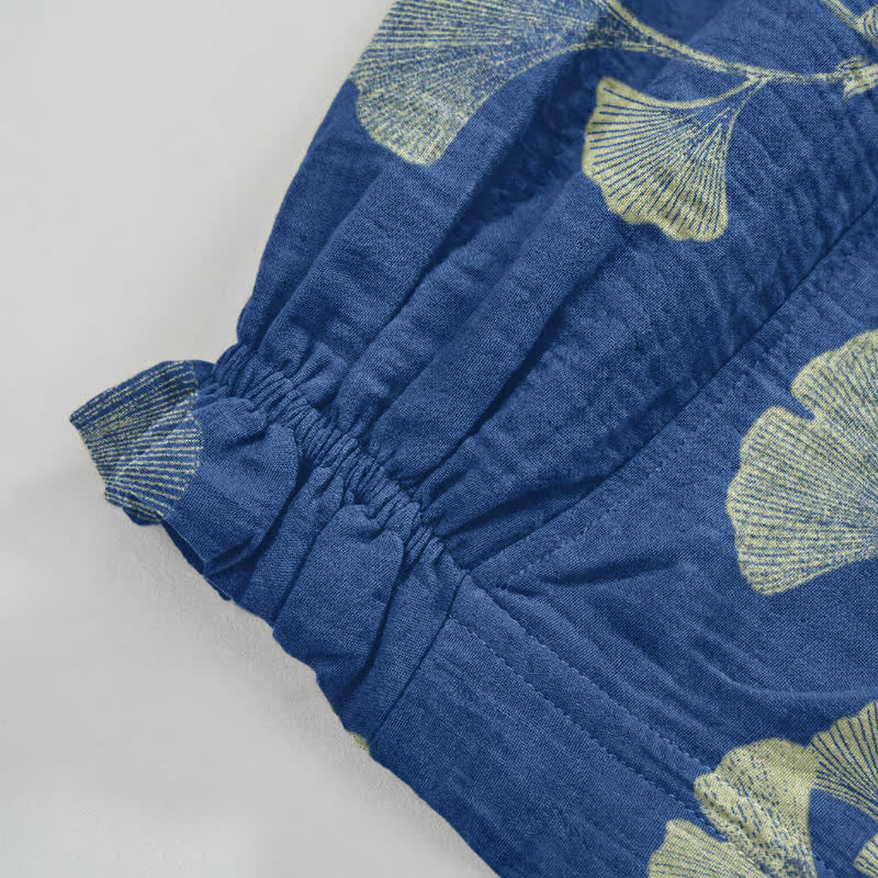 Ownkoti Ginkgo Branch Cotton Harem Pants with Pockets - image 11